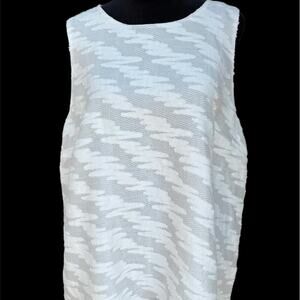 HALOGEN lace texturized sleeveless top white, women's XL